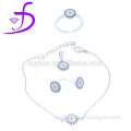 Fashionable Design 925 Sterling Silver Jewelry Set with Charming Zirconia